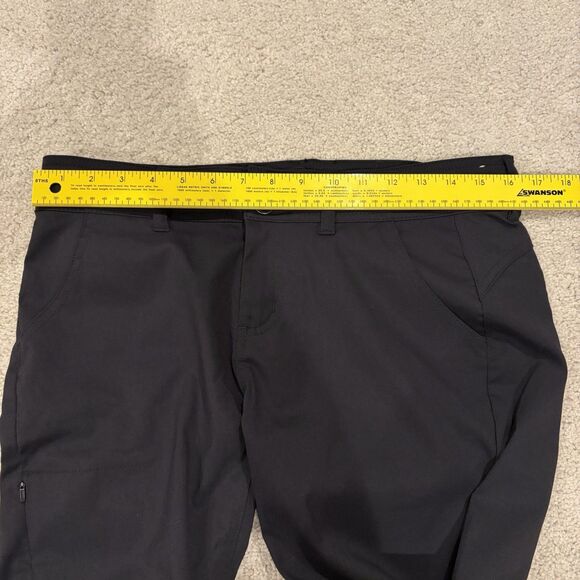 NEW prAna $95 BLACK HALLE  STRAIGHT PANT Women SZ 6 Reg Roll Tab Water Repel - Picture 7 of 16
